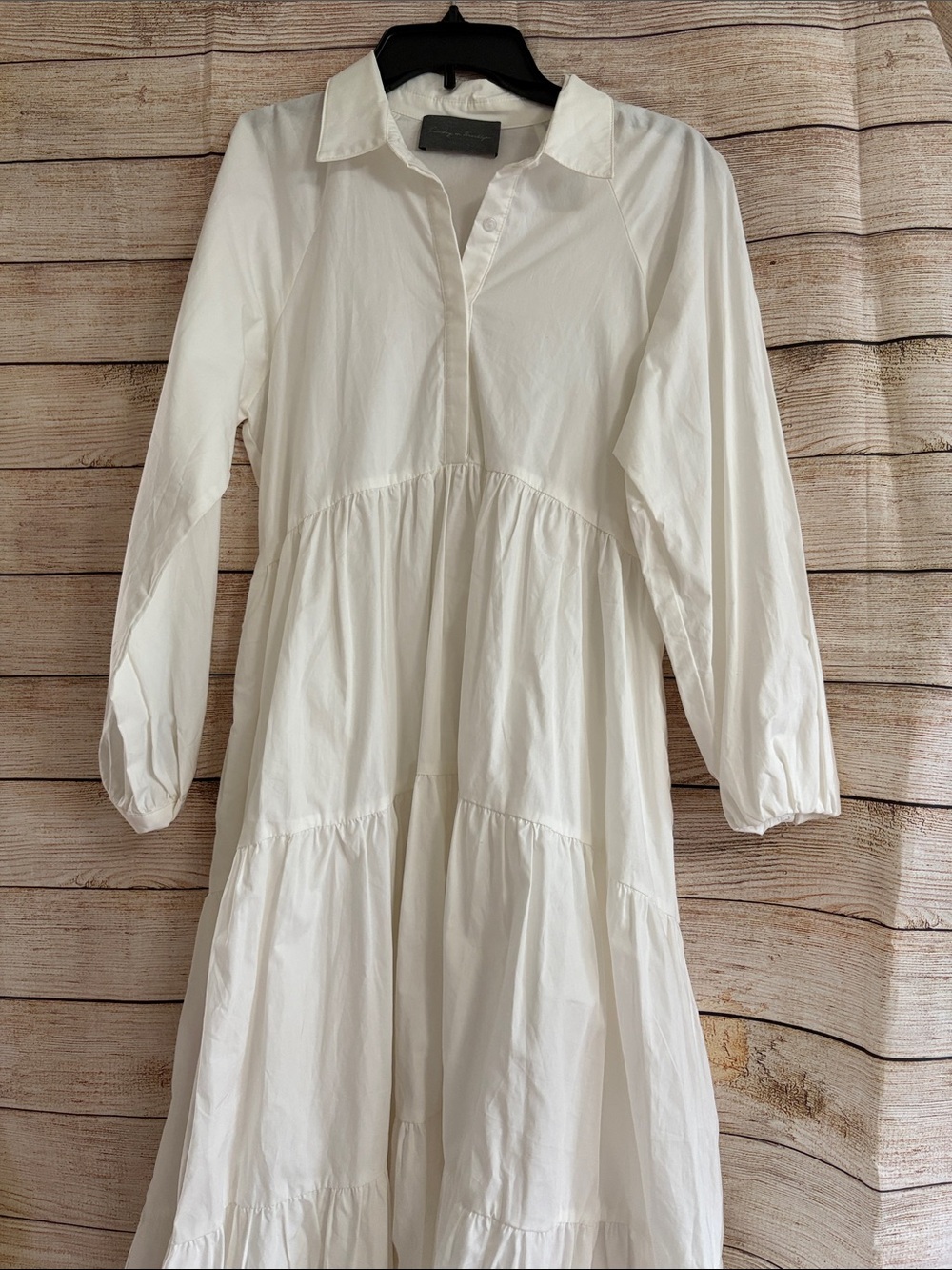 Sunday in Brooklyn Women’s White Tiered Collared Midi Dress